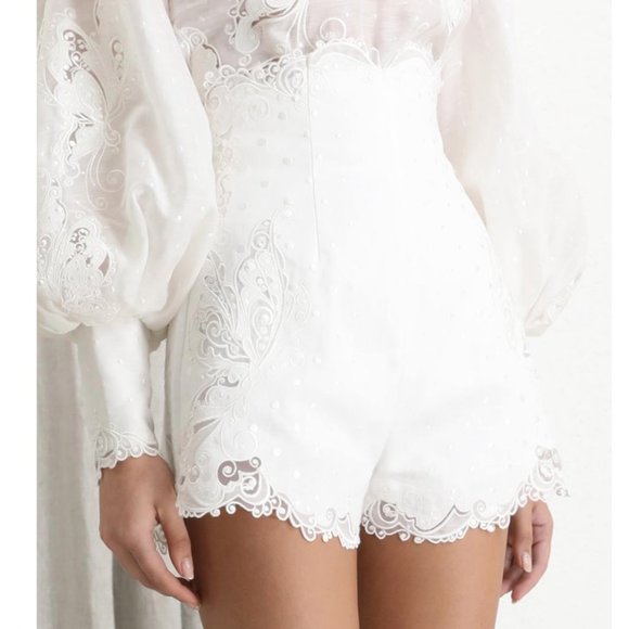 Zimmermann Pants - Zimmermann Super Eight Embroidered Short